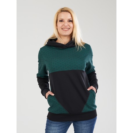 Sudadera capucha print verde