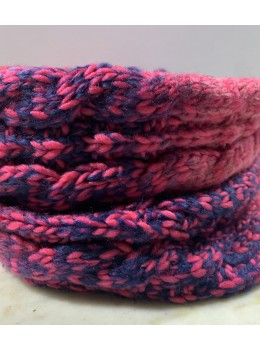 Coll doble de punt fucsia