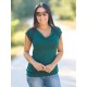 Camiseta cuello m/c verde botella