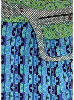 Falda reversible 3/4 azul