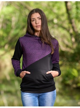 Sudadera unisex capucha lila print