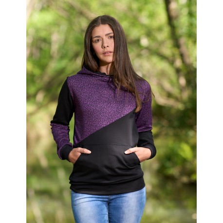 Sudadera unisex capucha lila print