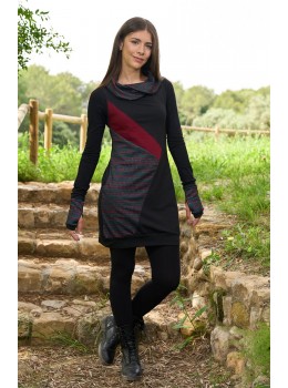 Vestido pichi granate abstract