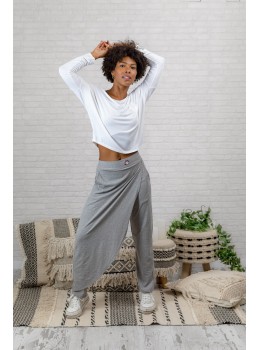 Pantalones flora gris