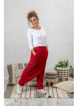 Pantalones flora rojo