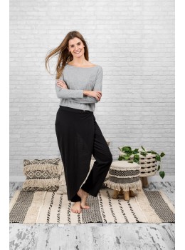 Pantalones flora negro