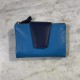 Cartera piel azul