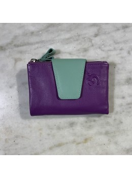 Cartera piel lila