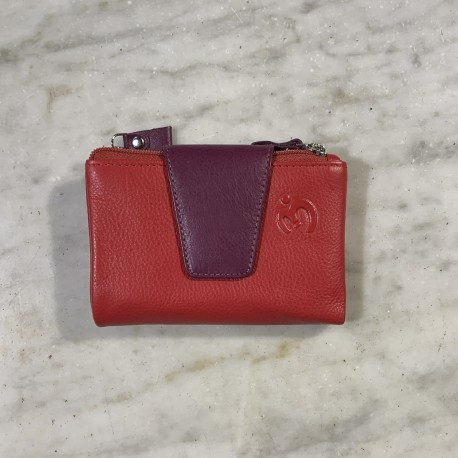 Cartera piel roja