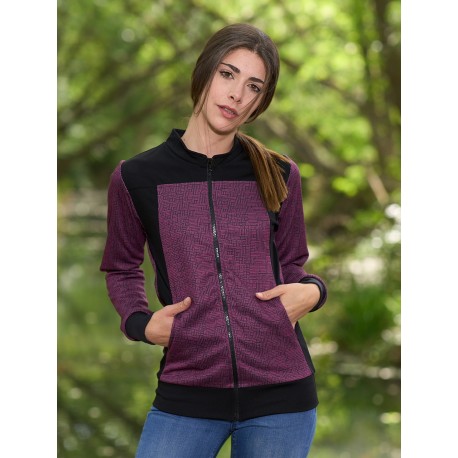 Chaqueta jacquard geométrico morado