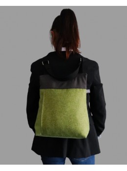 Bolso mochila gina texturas verde