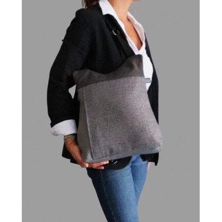 Bolso mochila gina texturas gris