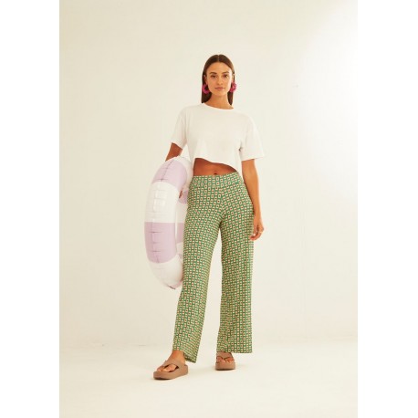 Pantalones viscosa green token