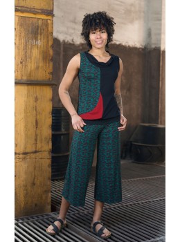 Pantalones 3/4 print petrol rojo