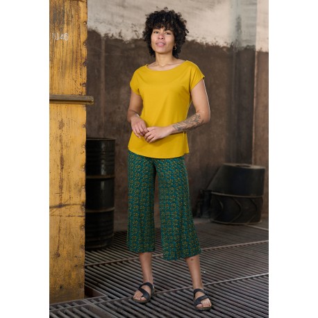 Pantalones 3/4 print petrol amarillo